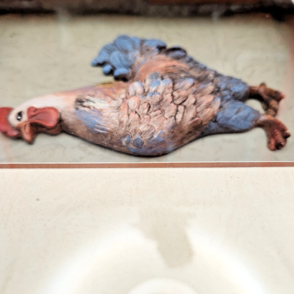 Framed 3D Rooster Wall Art Shadow Box 11x13 Rustic Farmhouse Kitchen Decor - Picture 5 of 7